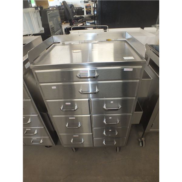 9 Drawer Stainless Steel Cabinet On Wheels