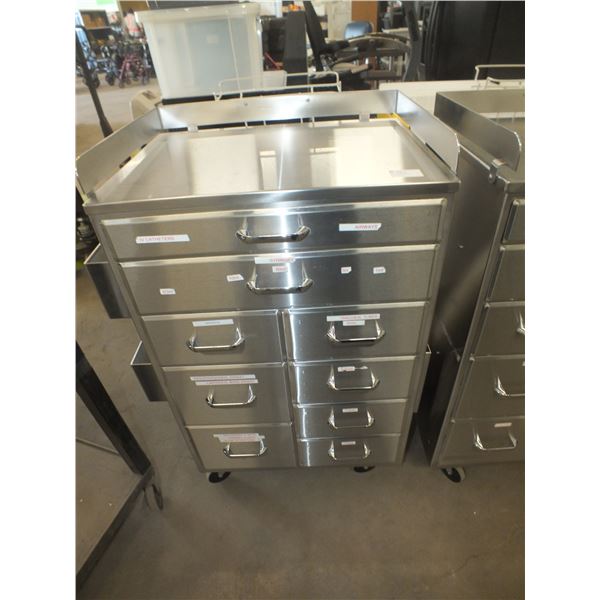 9 Drawer Stainless Steel Cabinet On Wheels