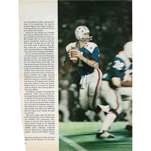 Bert Jones signed magazine photo