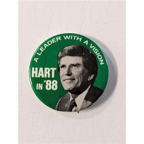 Disgrace Presidential Candidate Gary Hart 1988 Presidential Campaign Pin