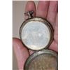 Image 4 : Large coin silver pocket watch+chain-steam railway