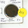Image 1 : 1852 Upper Canada Half Penny.