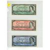 Image 1 : 1955 Canadian 1, 2, 5 Dollar.
