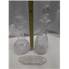 Image 1 : Vintage Crystal Decanters and Fostoria American Glass.