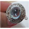 Image 2 : 925 silver ring size-10.5 with light blue colour stone