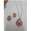 Image 5 : Emmons brand jewellery set (necklace, earrings bracelet) and rosegold coloured necklace with matchin