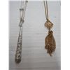 Image 2 : sarak coventry necklace, silver toned chain + pendent, 2 pair of gemstone jewellery earrings (1 gold