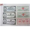 Image 3 : Pair of 1949 china-hainan bank 1 cents, 6x canadian tire bills and 2x robin hood flour refund certif