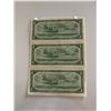 Image 2 : (3) 1954 Consecutive Canadian 1 Dollar.