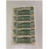 Image 2 : (5) 1973 Consecutive Canadian 1 Dollar.