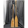 Image 1 : 2 Wooden Canoe Paddles