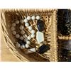 Image 2 : Braided Wooden Basket w/ Variety of Jewelry (Necklaces and bracelets)