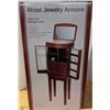 Image 1 : Brand New or Barely Used New Wood Jewelry Armoire Mahogany Finish (12.625"x9"x49.25"H)