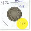 Image 1 : 1872 G.4 Canadian Silver 25 Cent Coin