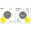 Image 1 : Canadian 25 Cent Coin (1966 MS-66 PL.80 Silver) (1962 MS-63)