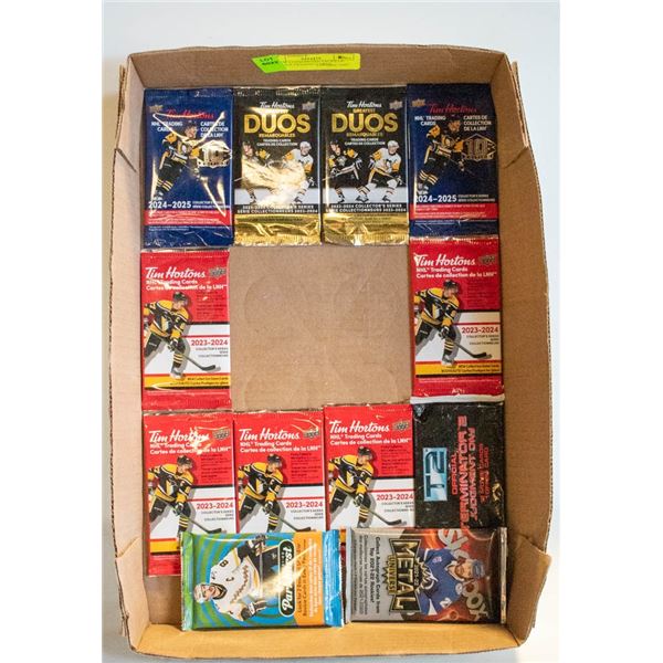 LOT OF 12 UNOPENED PACKS OF VARIOUS TRADING CARDS