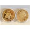 Image 1 : 2 DONALD TRUMP 2018 PRESIDENTIAL COINS GOLD PLATED