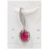 Image 1 : #134-NATURAL RUBY & CZ PENDANT