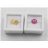 Image 1 : #198-NATURAL YELLOW SAPPHIRE 3.55CT & RUBY 3.55 CT