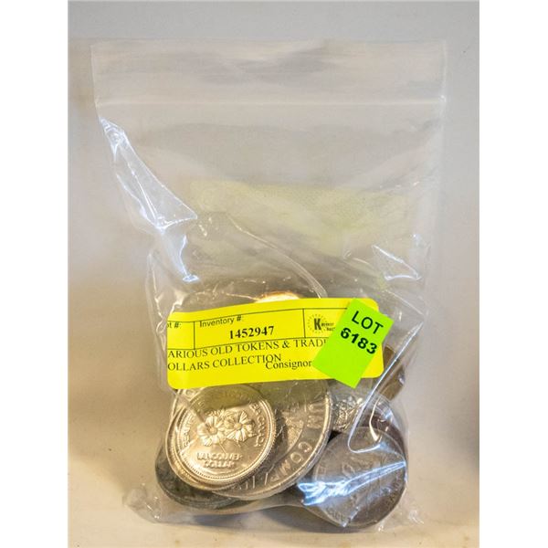 VARIOUS OLD TOKENS & TRADE DOLLARS COLLECTION