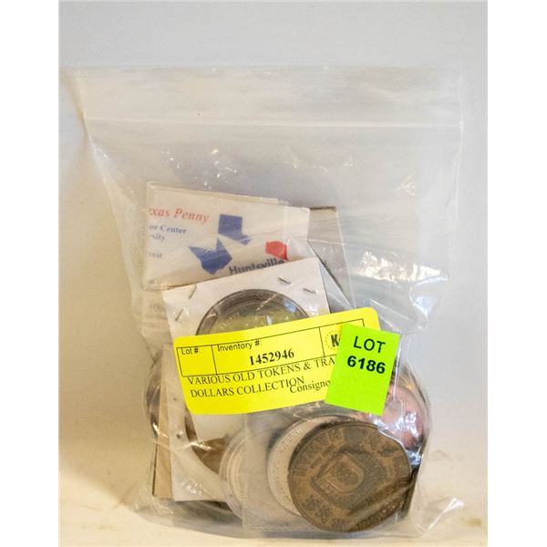 VARIOUS OLD TOKENS & TRADE DOLLARS COLLECTION