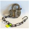 Image 1 : RAILWAY SWITCH LOCK STAMPED CNR WITH CHAIN NO KEY