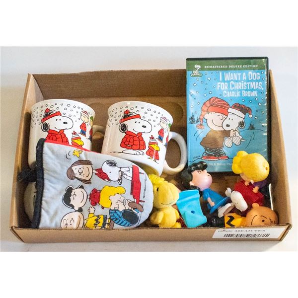CHARLIE BROWN MUGS, OVEN MITTS, VIDEO & TOYS