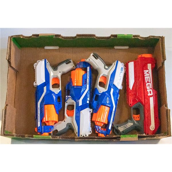 FLAT OF 4 NERF DART GUNS