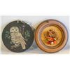 Image 1 : PAIR OF HANDMADE WALL HANGINGS SLATE OWL