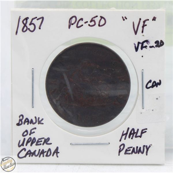 CDN COIN COLLECTION 1857 HALF PENNY