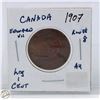 Image 2 : CDN CENT COIN COLLECTION DESIRABLE 1907