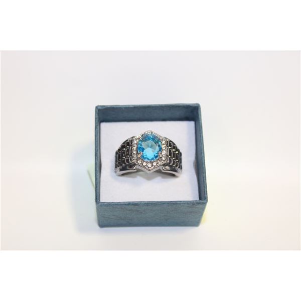 LONDON BLUE ART DECO RING SIZE 9