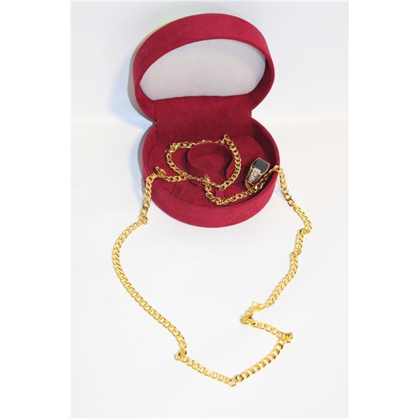 3PCS LUXE GOLDEN-TONED JEWELRY SET/6MM CUBAN LINK