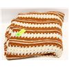 Image 1 : KNITTED THROW BROWN APROX 60"X60"