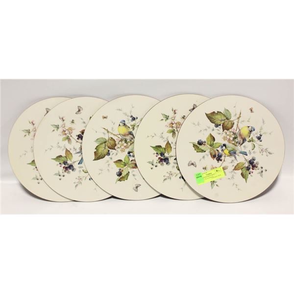 5 CORK/WOOD MATCHING PIMPENEL PLACEMATS