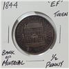 Image 1 : 8)  BANK OF MONTREAL 1844 HALF PENNY.