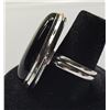 Image 2 : 22)  NATURAL OVAL BLACK ONYX SIZE 9 RING WITH
