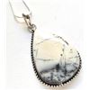 Image 1 : 18)  NATURAL PEAR SHAPED DENDRITC OPAL PENDANT