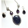 Image 1 : 24)  SET OF NATURAL OVAL SODALITE WITH AMETHYST