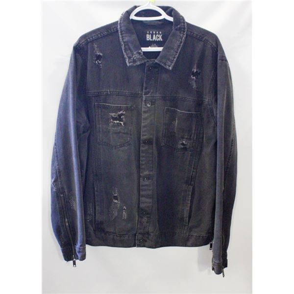 MENS URBAN BARN LARGE BLACK DENIM JACKET