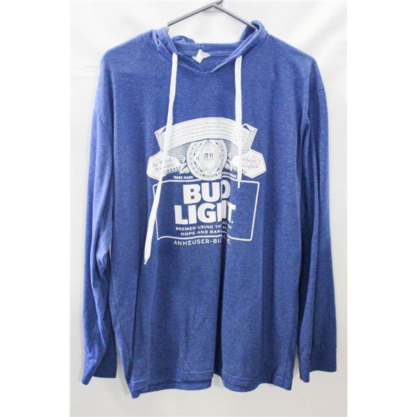BUD LIGHT BLUE HOODIE LARGE