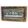 Image 1 : LAST SUPPER FRAMED GLASS 35"X21"