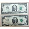 10) LOT OF 2 USA $2.00 BANK NOTES WITH