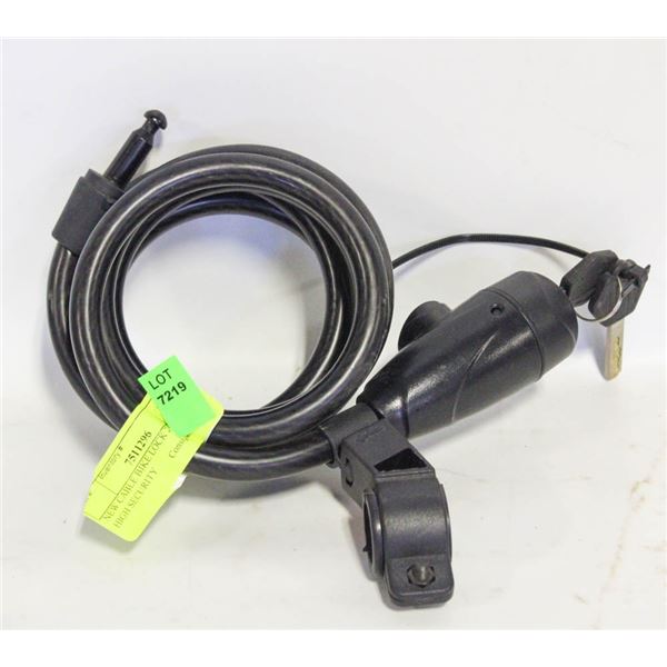 NEW CABLE BIKE LOCK 2 KEYS HIGH SECURITY