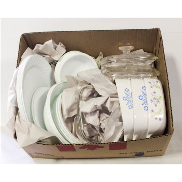 CORNING/CORELLE CASSEROLES & ASSORTED DISHES