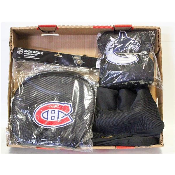 FLAT WITH 2 NEW CANADIENS VEHICLE HEAD REST