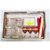 Image 1 : (12) GOLD-RIMMED LOW-BALL GLASSES/ CANDLES &