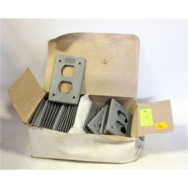 BOX OF HUBBEL 1 GANG FACE PLATES NON-METTALIC