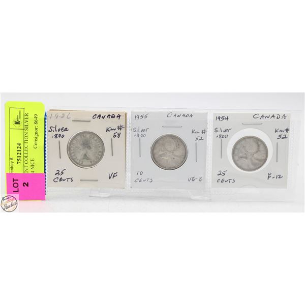 CDN 25 CENT COLLECTION SILVER 1956 + 1954