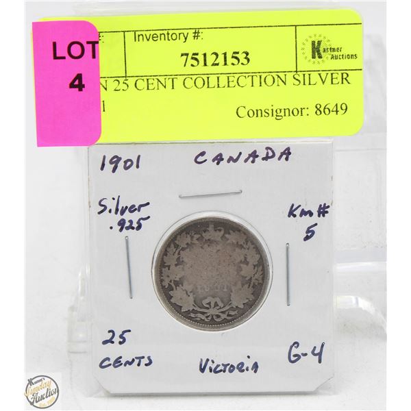 CDN 25 CENT COLLECTION SILVER 1901